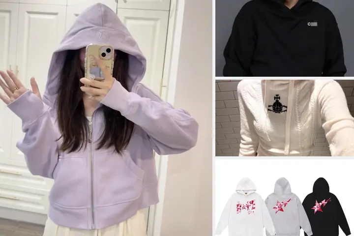 A different four hoodies listings from the W2CSpreadsheet catalogue
